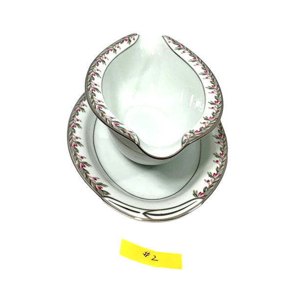 Vintage Noritake Gravy Boat Petite 5507 Porcelain China Underplate Japan Oval #2 - Picture 5 of 9